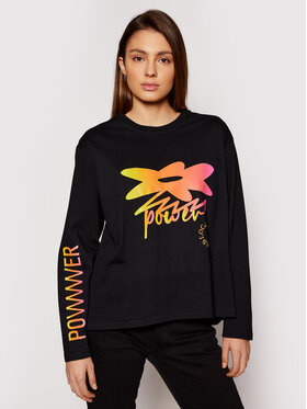 Local Heroes Local Heroes Blúz Flower Power SS21T0061 Fekete Oversize