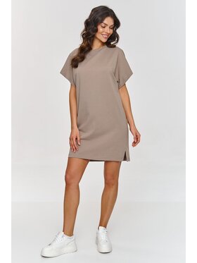 Makadamia Makadamia Sukienka codzienna M875 Brązowy Baggy Fit