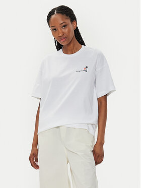 Converse Converse T-krekls W Beach Scenentee 10026378-A01 Balts Regular Fit