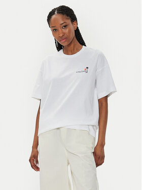 Converse Converse T-shirt W Beach Scenentee 10026378-A01 Bianco Regular Fit