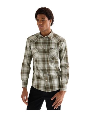 Wrangler Wrangler Koszula 112378078 Zielony Regular Fit