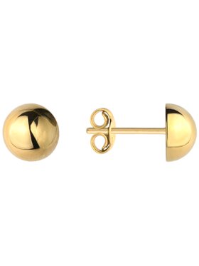 Fugart Fugart Kolczyki Kolczyki złote pół kulki gładkie 7mm FUG7-17-K00658-2 Złoty