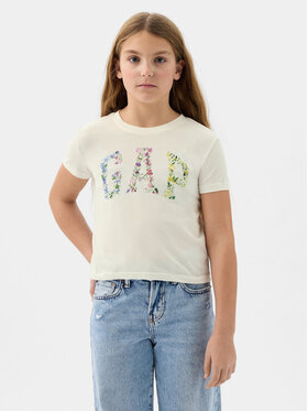 Gap Gap Tričko 888862 Écru Regular Fit