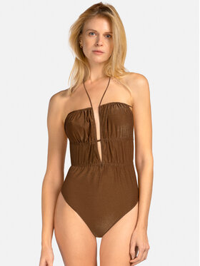 Miss Lou Miss Lou Costume da bagno J-LG1-B Marrone