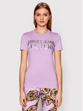 Versace Jeans Versace Jeans T-shirt Mirror 72HAHG01 Violet Regular Fit