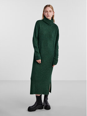 Pieces Pieces Pletena obleka 17126281 Zelena Regular Fit