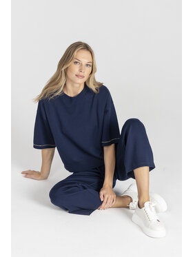 Deni Cler Milano Deni Cler Milano Spodnie dresowe T-DC-5236-E2-90-58-1 Granatowy Loose Leg
