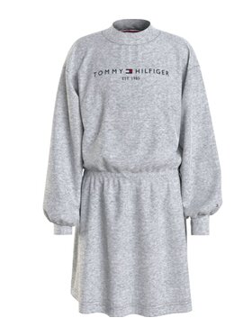 Tommy Hilfiger Tommy Hilfiger Sukienka codzienna Essential Sweat Dres Szary Regular Fit