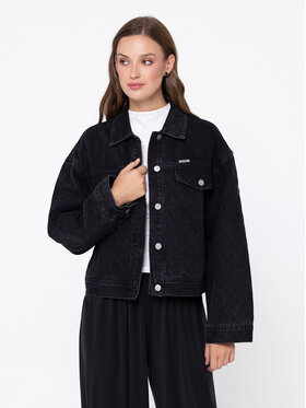 Miss LK Miss LK Kurtka jeansowa MISSLKK Czarny Loose Fit