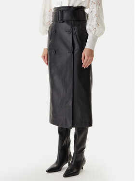 Morgan Morgan Fustă din imitație de piele 242-JADY Negru Regular Fit