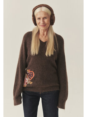 TATUUM TATUUM Sweter LUSHY Brązowy Oversize