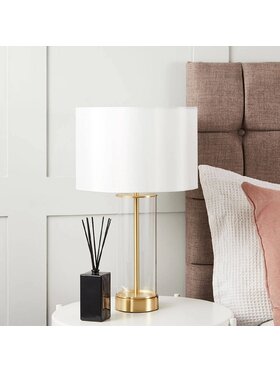 MIAhome MIAhome Lampa stołowa z metalu i szkła z włącznikiem dotykowym Złoty