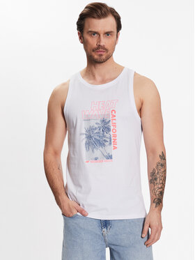 4F 4F Tank top 4FSS23TTSHM354 Biały Regular Fit