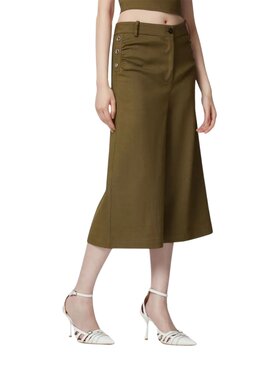 PINKO PINKO Kuloty Raccontami bermuda lino Zielony Regular Fit