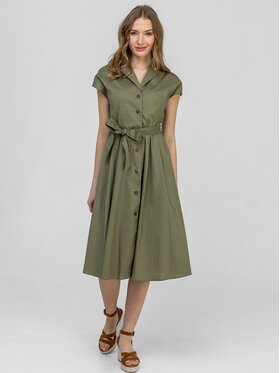 Perso Perso Sukienka letnia RBE265135F Khaki Regular Fit