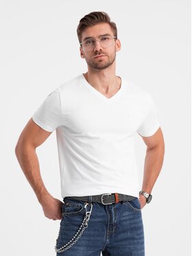 Ombre Ombre T-Shirt S2040 Biały Slim Fit