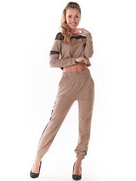Infinite You Infinite You Bluzka M237 Beżowy Basic Fit