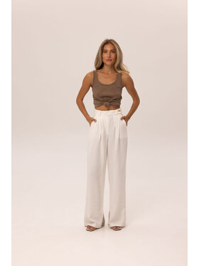 Hottie Hot Hottie Hot Παντελόνι υφασμάτινο PAY Λευκό Oversize
