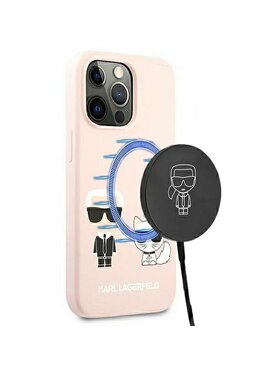 KARL LAGERFELD KARL LAGERFELD Etui na telefon Slilicone Karl & Choupette Magsafe Różowy