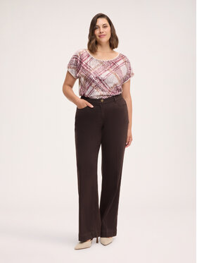 Fiorella Rubino Fiorella Rubino Pantaloni di tessuto P725T005405N022 Marrone Flare Fit