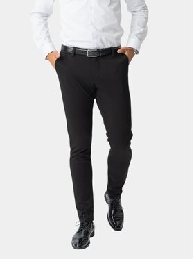 TeeShoppen TeeShoppen Spodnie garniturowe 'Perform Collection' Czarny Slim Fit