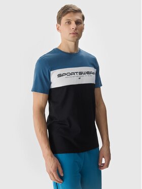 4F 4F Tričko 4FWSS24TTSHM1326-33S Modrá Regular Fit