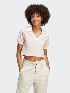 adidas adidas Поло Crop Polo Shirt IP3757 Рожевий