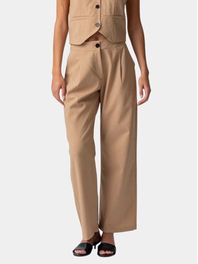 TeeShoppen TeeShoppen Spodnie materiałowe 'Basic Collection' Brązowy Regular Fit