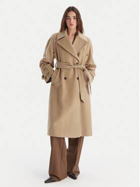 Marella Marella Vilnonis paltas Tenna 2523016071 Smėlio Regular Fit