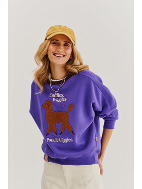 NAOKO NAOKO Bluza Poodle Giggles Fioletowy Regular Fit
