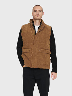 Only & Sons Only & Sons Telovnik Cash Corduroy 22022506 Rjava Regular Fit