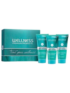 Wellness Wellness Wellness Hydrating mini zestaw szampon 50ml, odżywka 50ml, maska 50ml Zestaw kosmetyków podróżnych