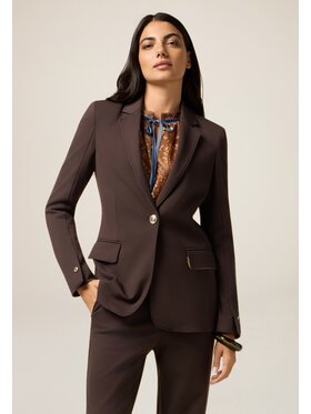 Oltre Oltre Marynarka Q795R104587N022 Brązowy Regular Fit
