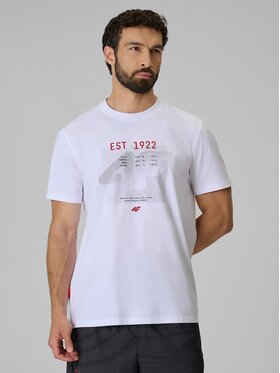 4F 4F T-Shirt 4FRSS26TTSHM4039-10S Λευκό Regular Fit
