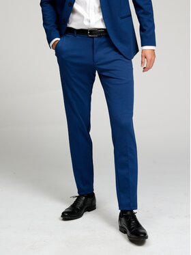 TeeShoppen TeeShoppen Spodnie garniturowe 'Perform Collection' Niebieski Slim Fit