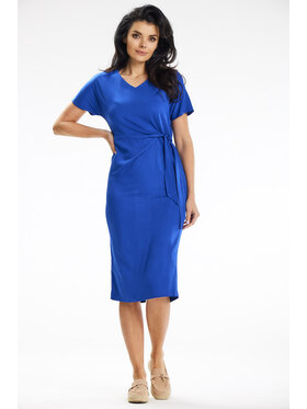 Awama Awama Sukienka letnia A641 Niebieski Basic Fit