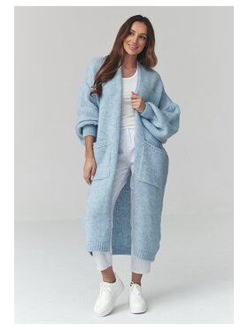 Makadamia Makadamia Sweter S172 Niebieski Loose Fit