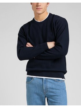 Lee Lee Sweter RAGLAN CREW KNIT Niebieski Regular Fit