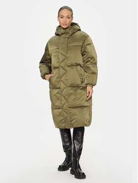 Tommy Jeans Tommy Jeans Geacă de iarnă Satin DW0DW16587 Verde Relaxed Fit