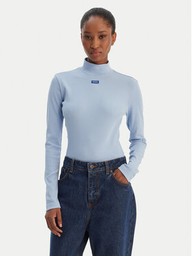 HUGO HUGO Bluză cu gât Easy 50525318 Albastru celest Slim Fit