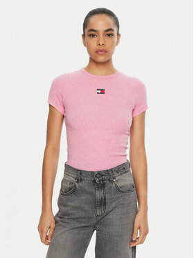 Tommy Jeans Tommy Jeans T-Shirt DW0DW20463 Růžová Slim Fit