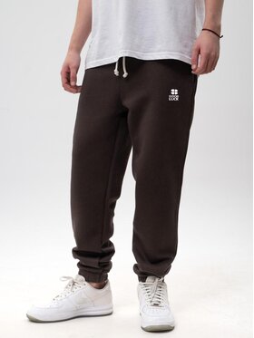 Good Luck Good Luck Spodnie dresowe wygodne na gumce sznurki 129940 Brązowy Regular Fit