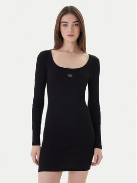 Guess Jeans Guess Jeans Kleid für den Alltag W5BK12 KA0H1 Schwarz Slim Fit