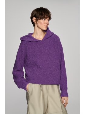 B SIDES B SIDES Sweter Z KAPTUREM ROCKY Fioletowy Boxy Fit