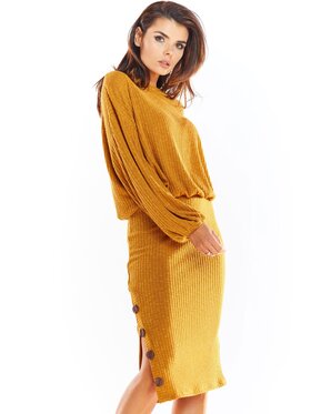 Awama Awama Spódnica A317 Brązowy Basic Fit
