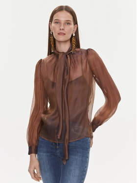 Luisa Spagnoli Luisa Spagnoli Majica Luccichio 540315 Smeđa Regular Fit