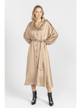 Deni Cler Milano Deni Cler Milano Sukienka elegancka W-DC-3261-E5-B1-13-1 Złoty Loose Fit