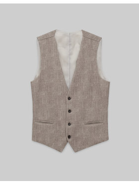 Borgio Borgio Kamizelka garniturowa kamizelka_genola_bz Beżowy Slim Fit