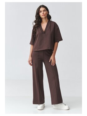 Makadamia Makadamia Dres M921 Brązowy Loose Fit