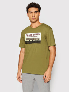 Jack&Jones Jack&Jones T-Shirt Kingston 12193657 Zielony Relaxed Fit